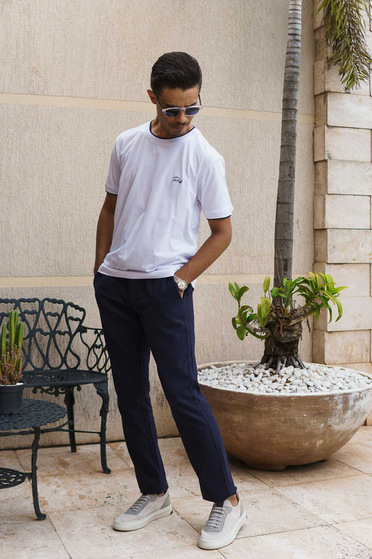 CALÇA EM LINHO COM CORDÃO CONFORT