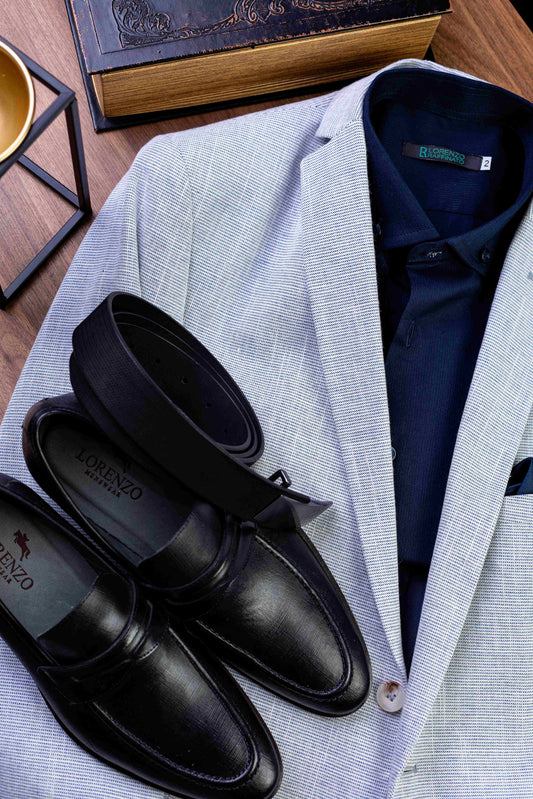 Sapato Masculino Jeans Preto/Napa Romana Preto