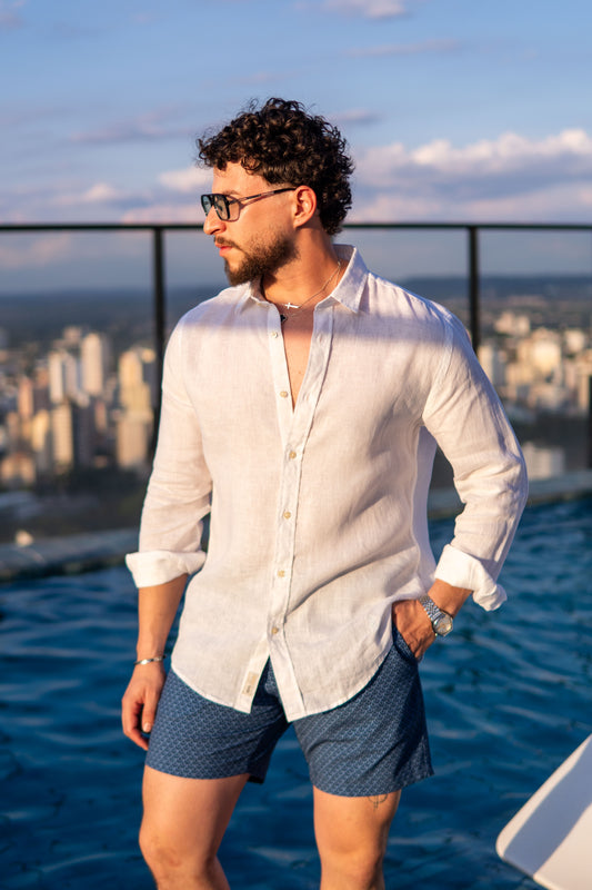 CAMISA 100% LINHO ML BRANCO