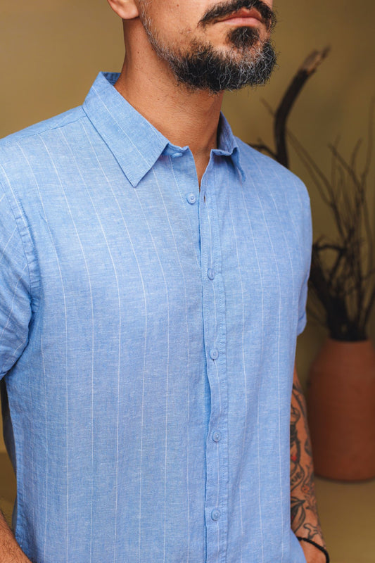 CAMISA MANGA CURTA LINHO LISTRAS