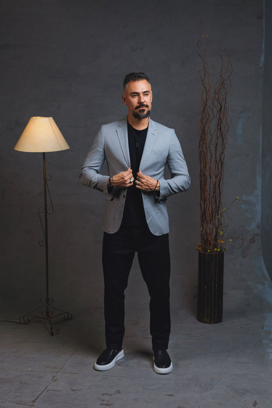 Blazer Masc. Slim Meio Forro