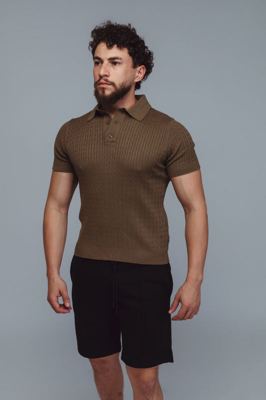 CAMISETA GOLA POLO TRICOT RAFF TEXTURIZADO