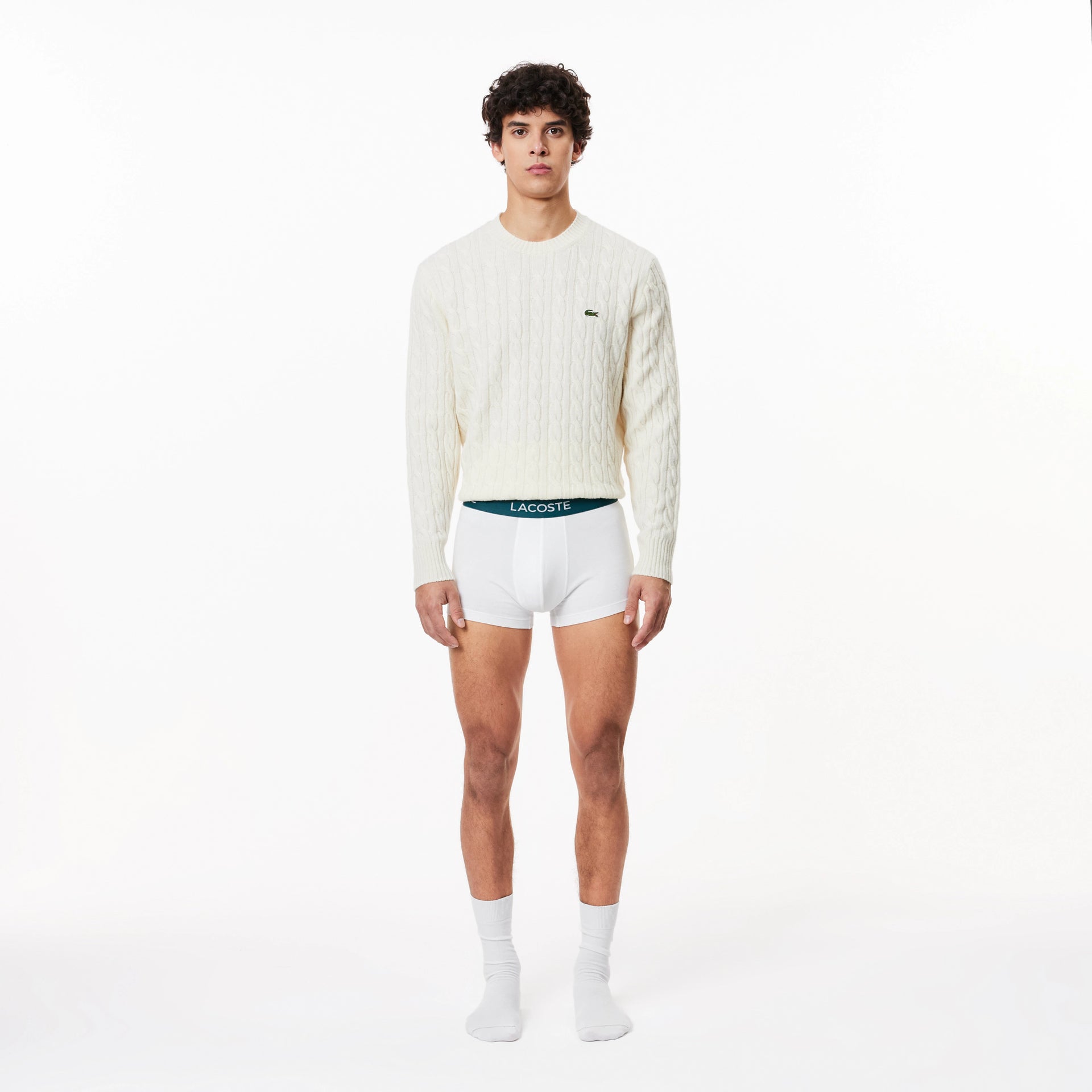 KIT 03 CUECAS LACOSTE BOXER CURTO