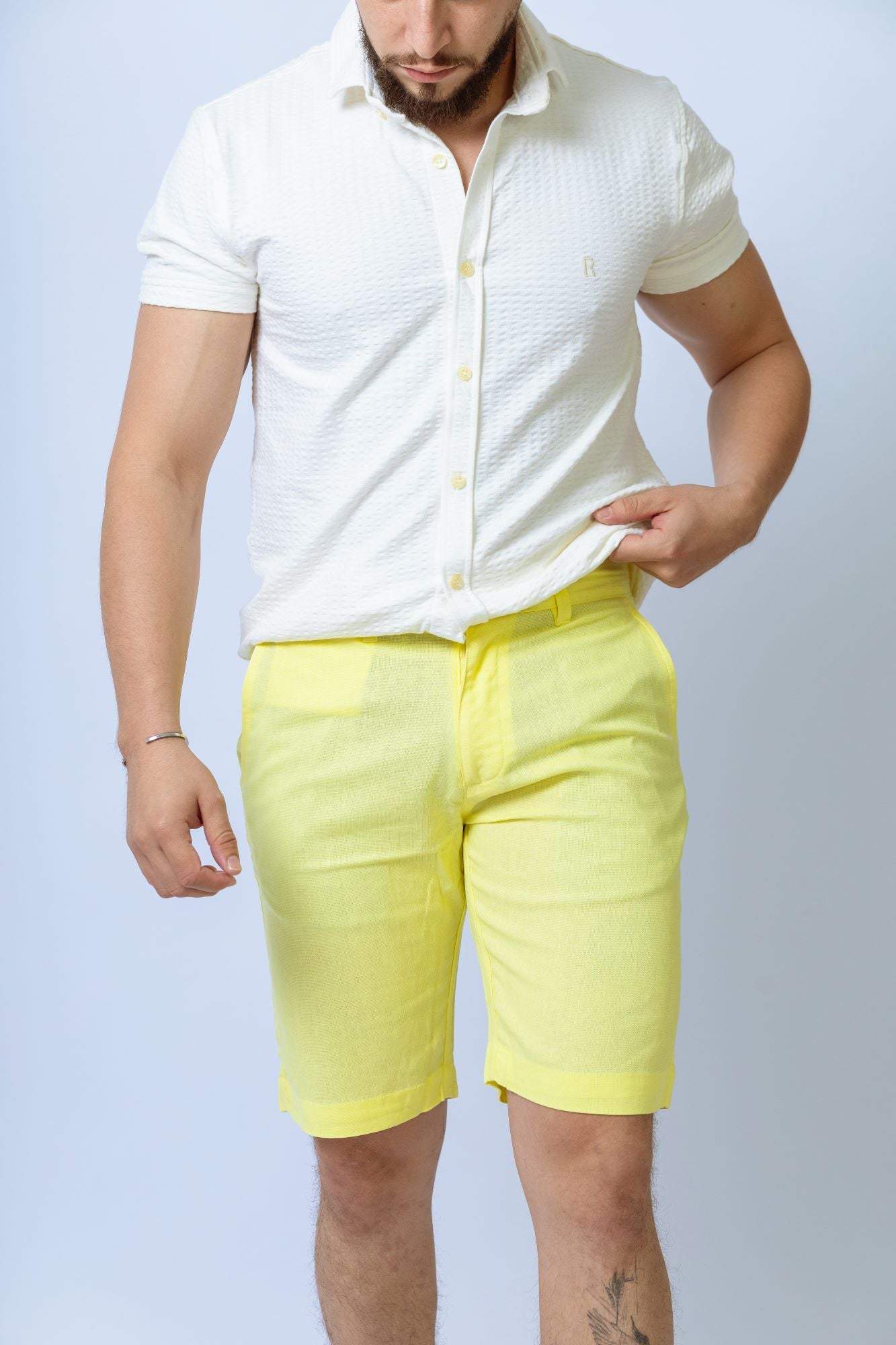 2597 - BERMUDA LINHO BOLSO FACA