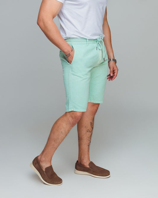 2723 - Bermuda De Linho Com Elastico Lorenzo