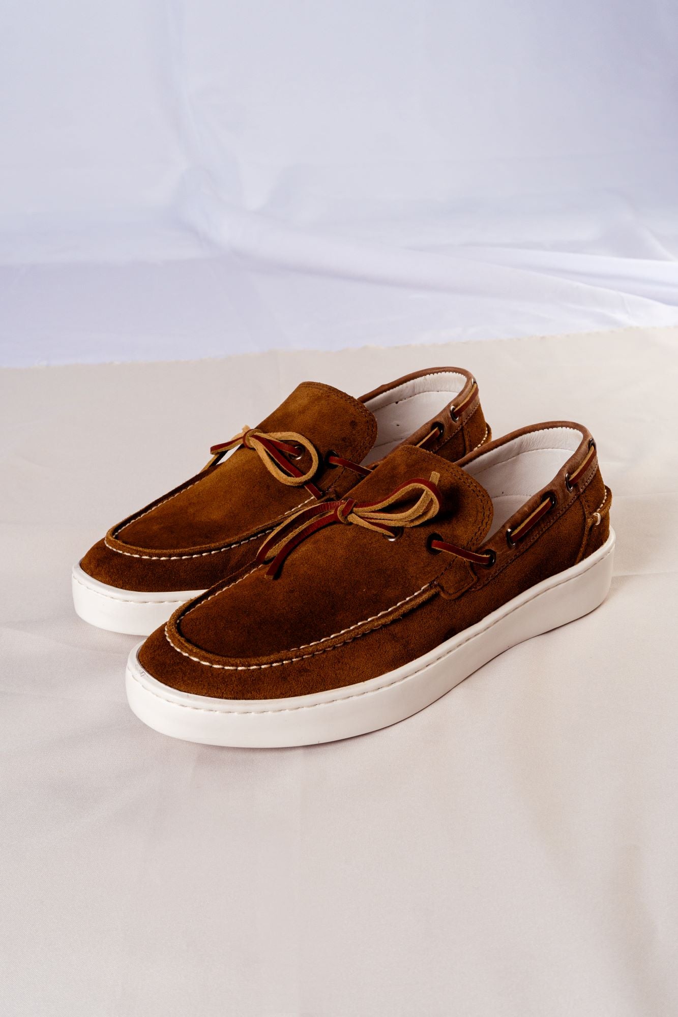 3117 - Sapato Masculino Camurça Tabaco/Fossil Capuccino