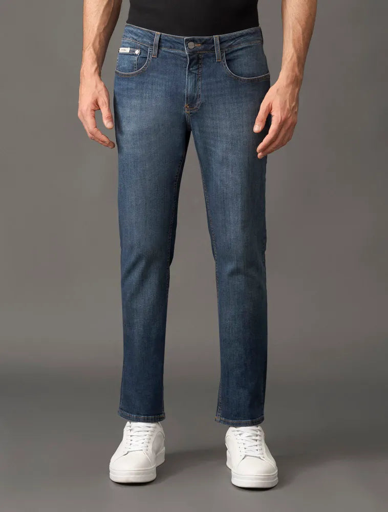 CALCA JEANS SLIM 5 POCKETS MARINHO CALVIN KLEIN