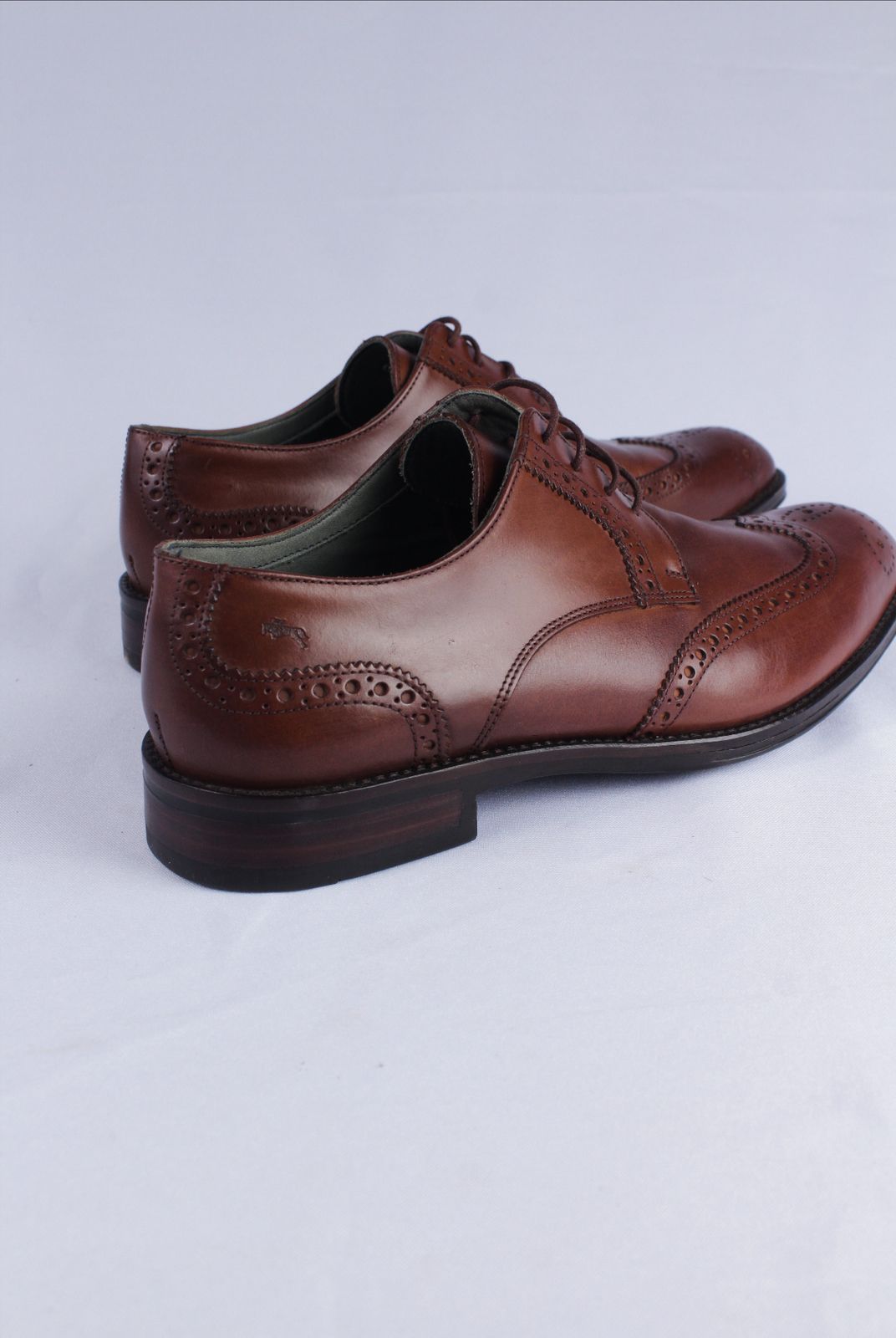 3150 - Sapato Masculino Napa Romana Conhaque Derby brogue