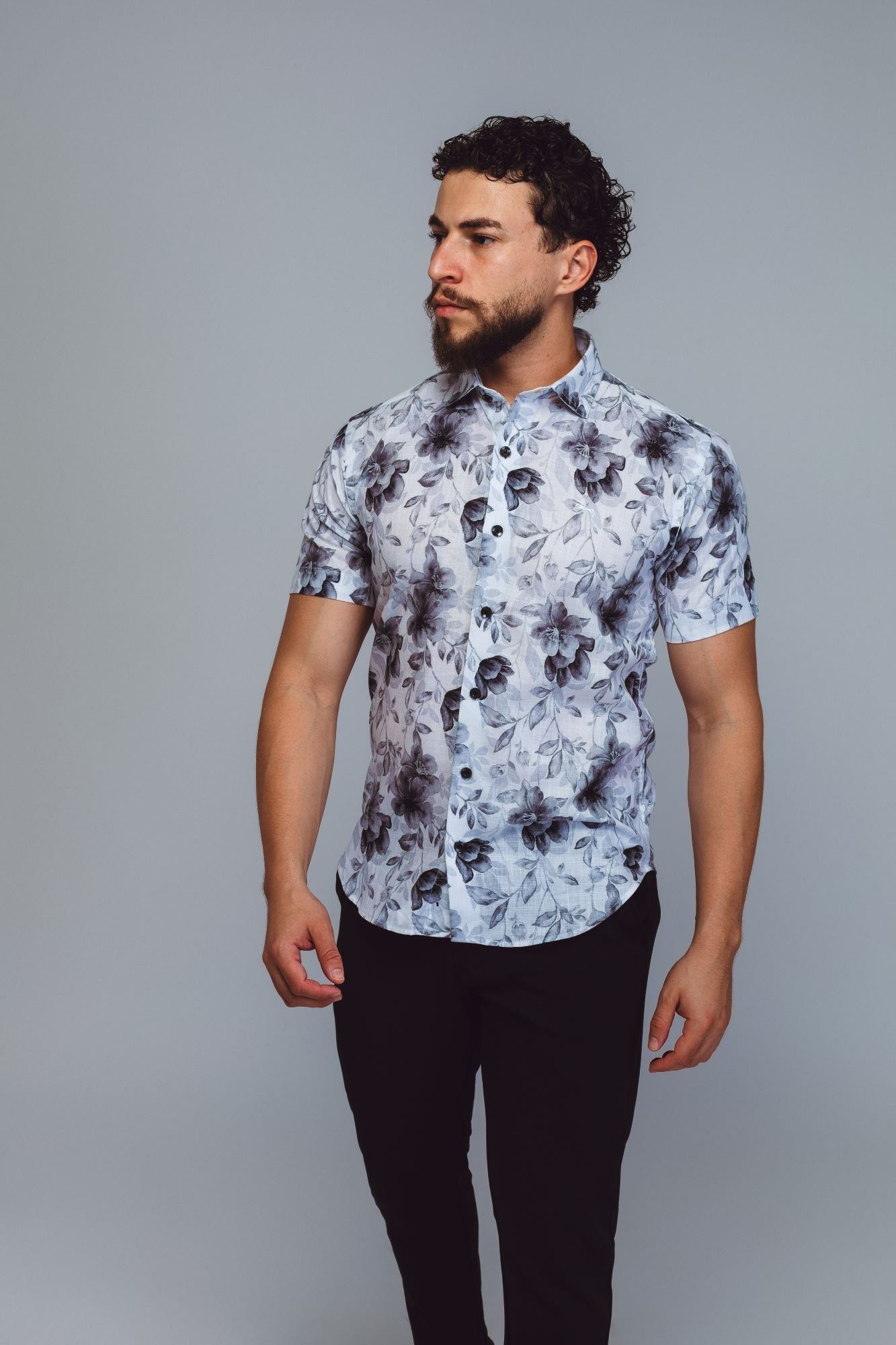 2668 - CAMISA FLOWER LORENZO MANGA CURTA