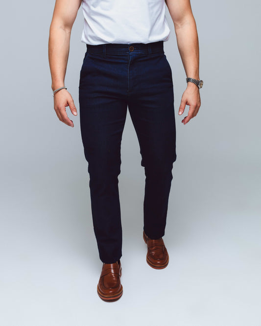 CALÇA CHINO COM ELASTICO NO COS