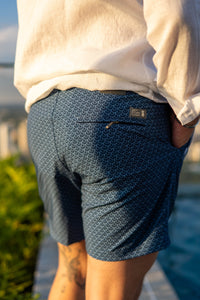 SHORT SARDENHA ONDAS COR AZUL MARINHIO