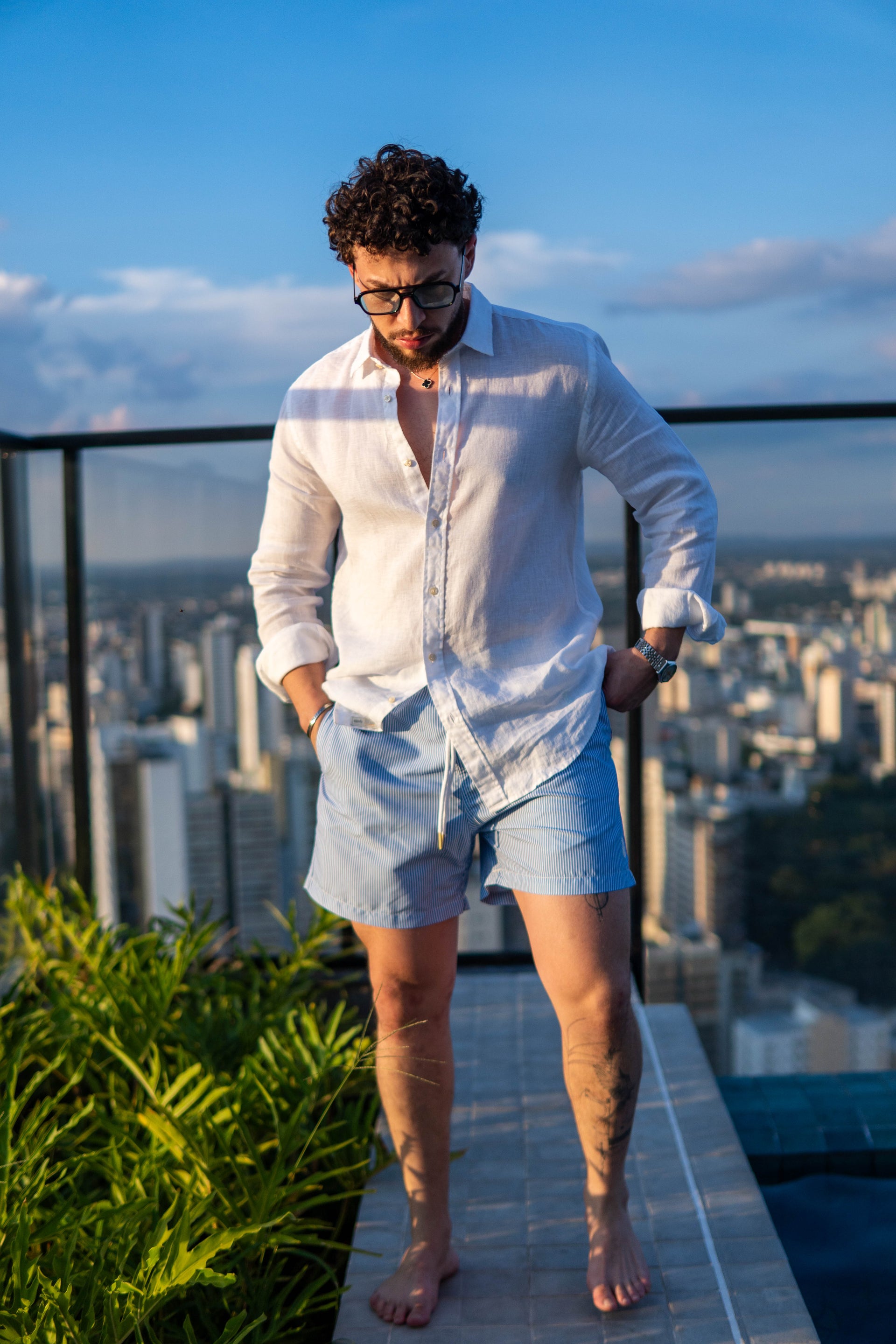 SHORT SARDENHA ONDAS COR OFF WHITE