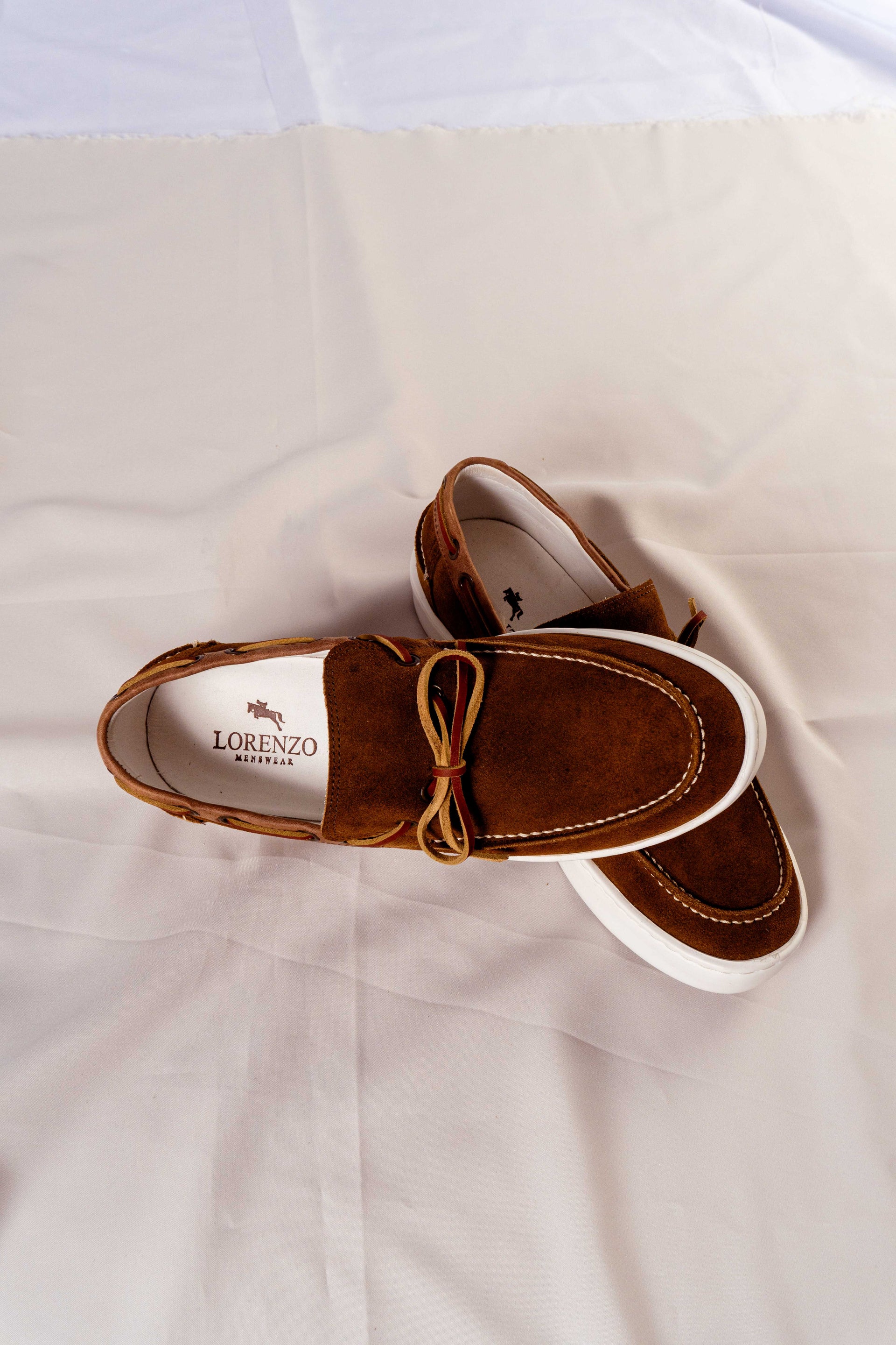 3117 - Sapato Masculino Camurça Tabaco/Fossil Capuccino