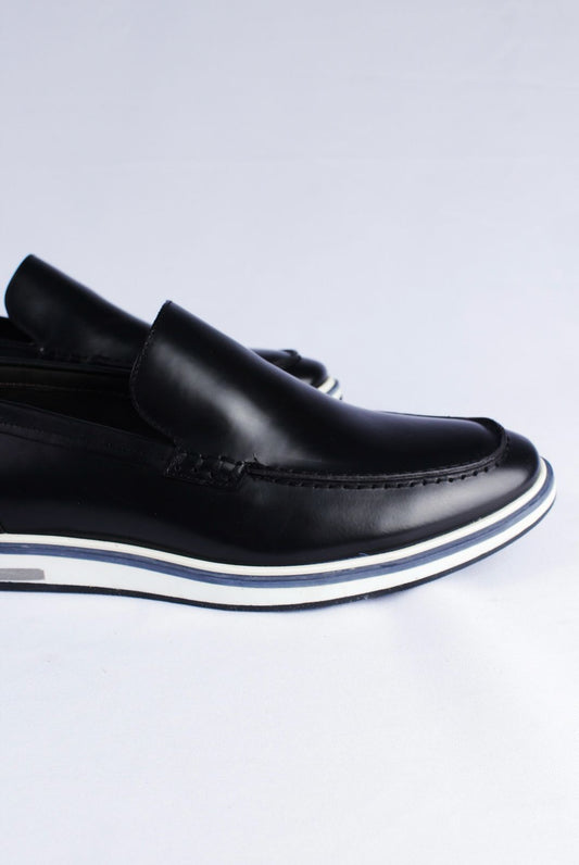 3154 - Sapato Masculino Napa Romana Preta Mocassim