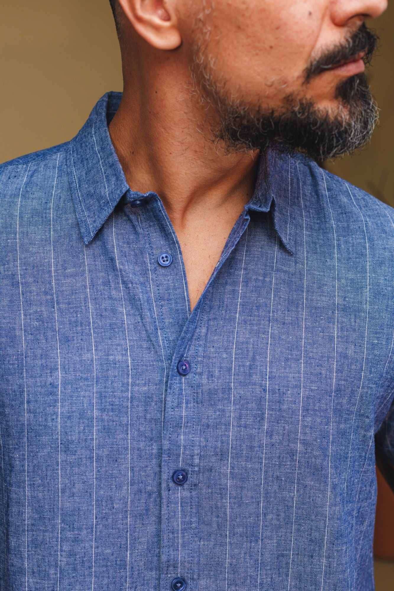 CAMISA MANGA CURTA LINHO LISTRAS
