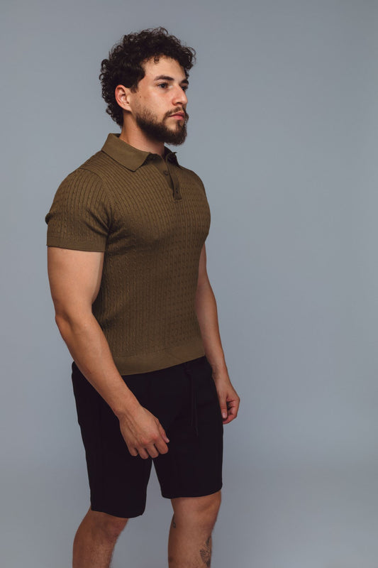 CAMISETA GOLA POLO TRICOT RAFF TEXTURIZADO