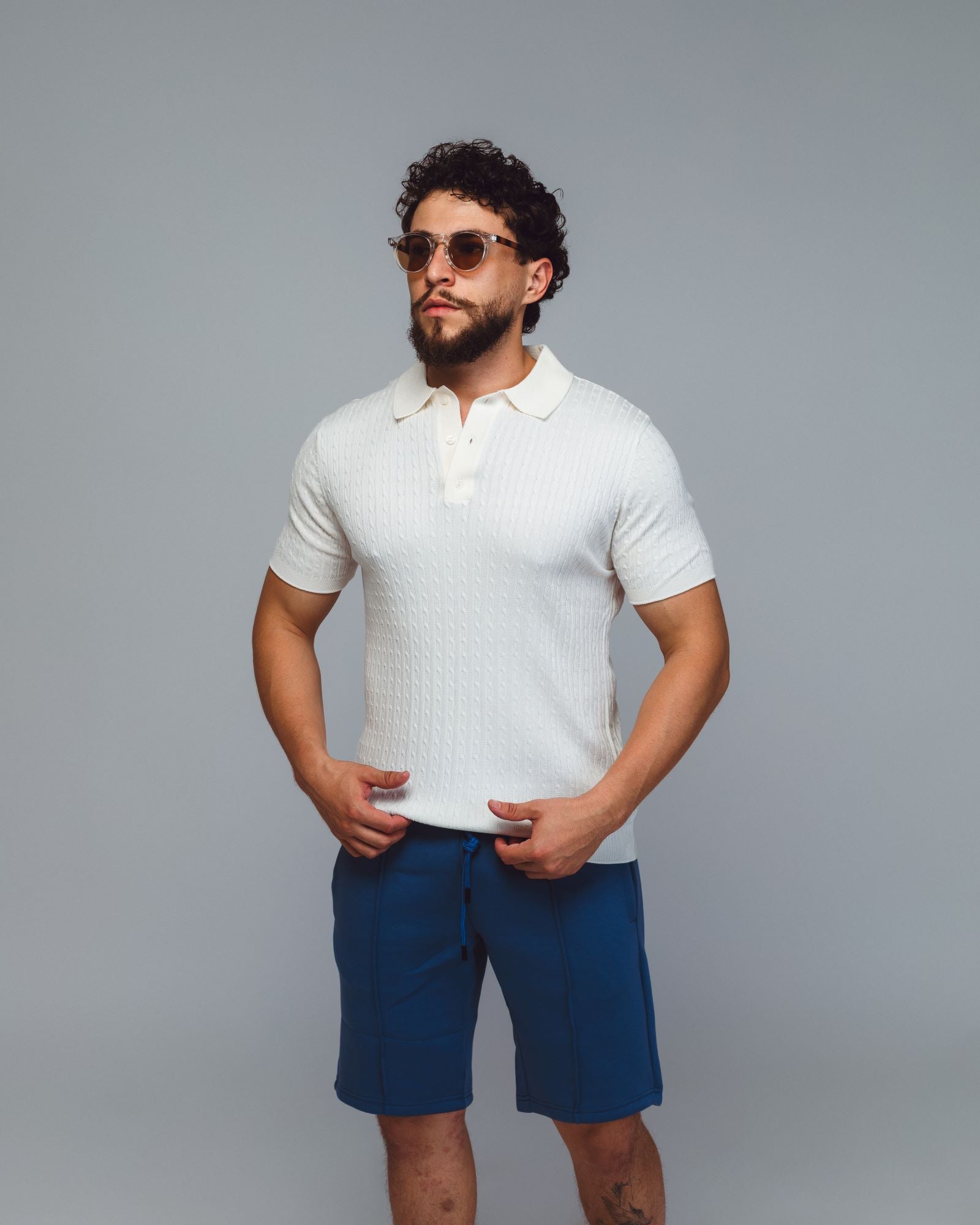 CAMISETA GOLA POLO TRICOT RAFF TEXTURIZADO