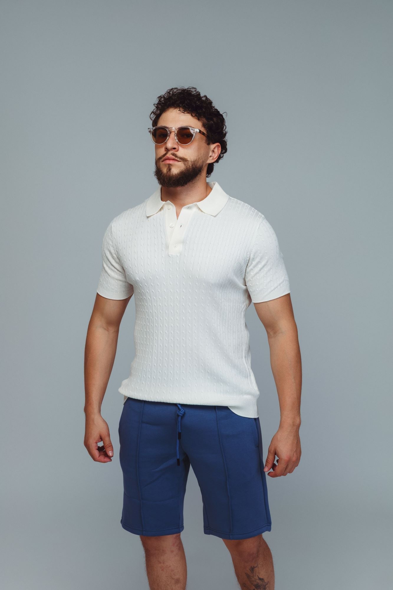 CAMISETA GOLA POLO TRICOT RAFF TEXTURIZADO