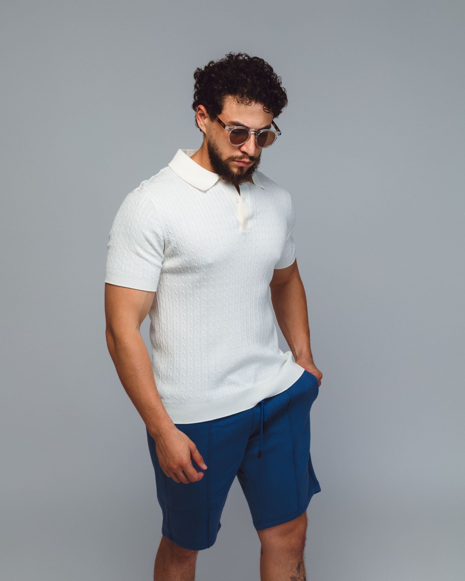 CAMISETA GOLA POLO TRICOT RAFF TEXTURIZADO