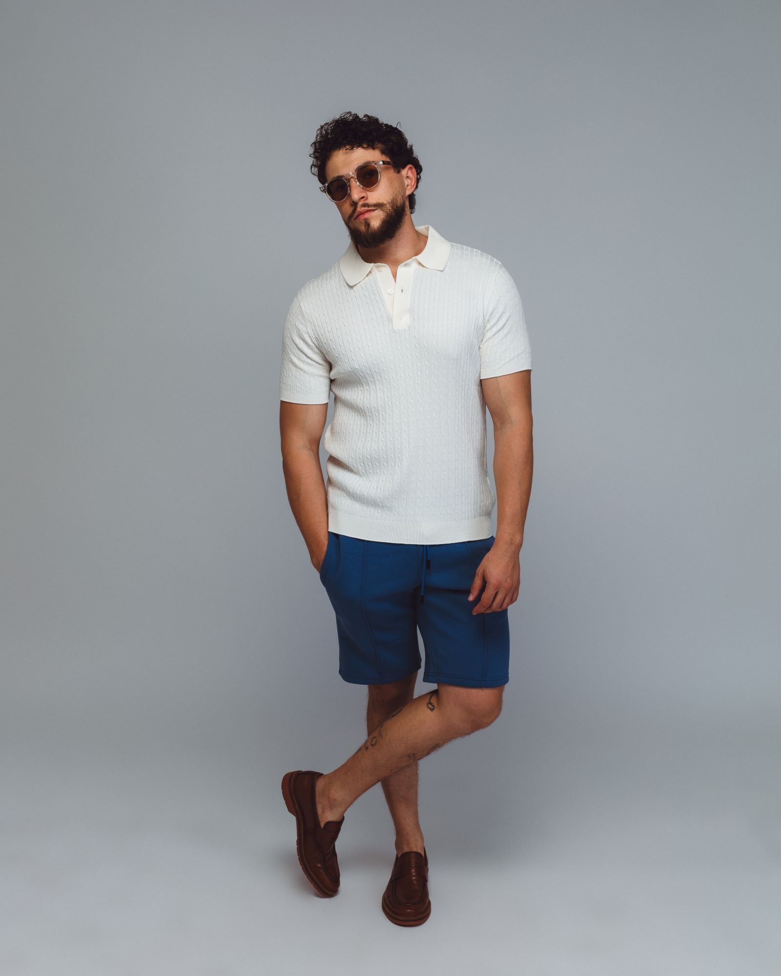 CAMISETA GOLA POLO TRICOT RAFF TEXTURIZADO