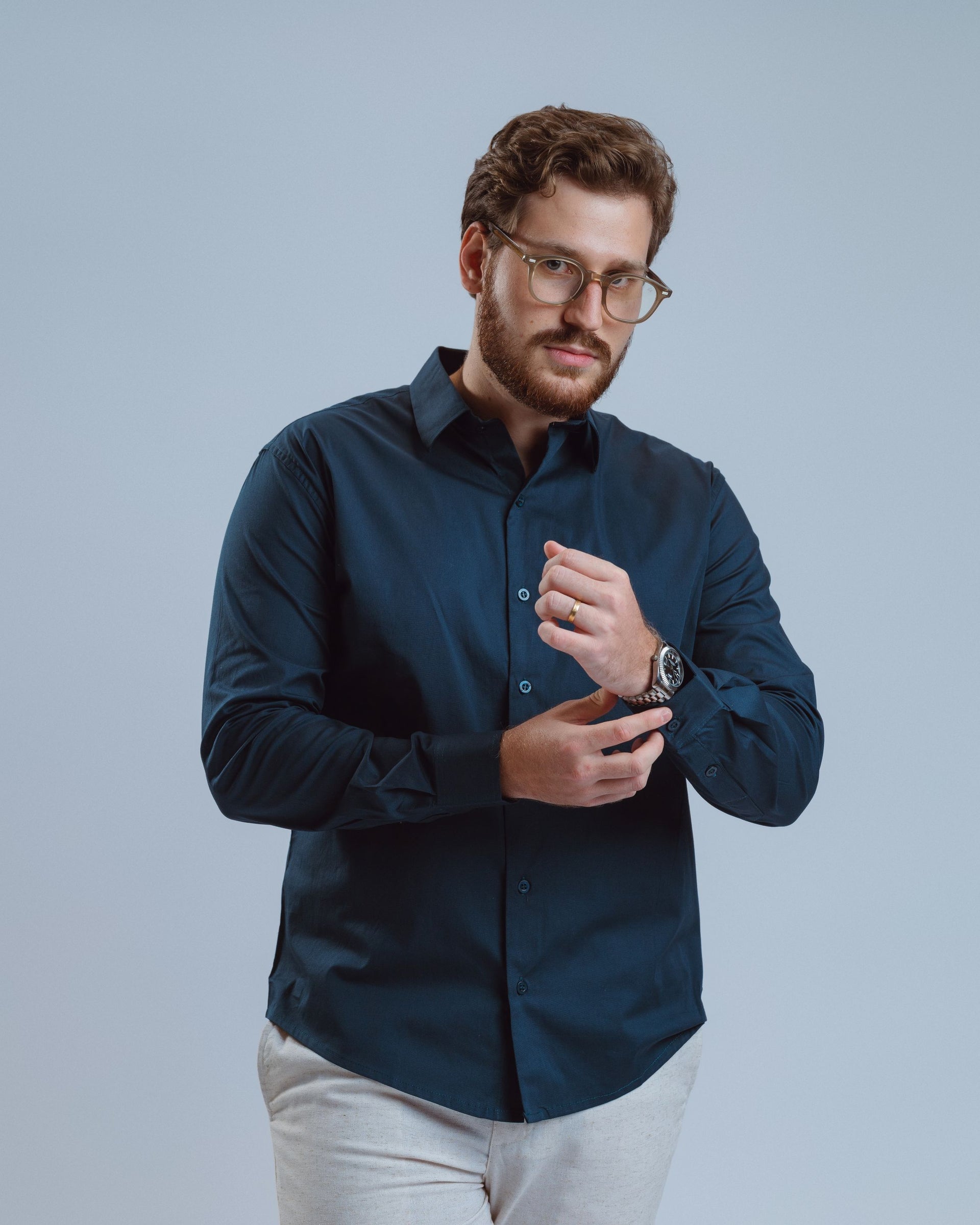 CAMISA CONDE AZUL PETRÓLEO