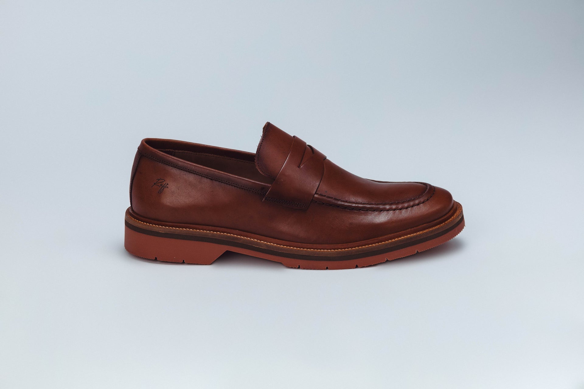 CALÇADO MOCASSIM LOAFER CALF FUMEX TAN TELHA