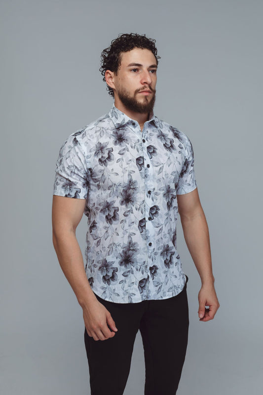 2668 - CAMISA FLOWER LORENZO MANGA CURTA