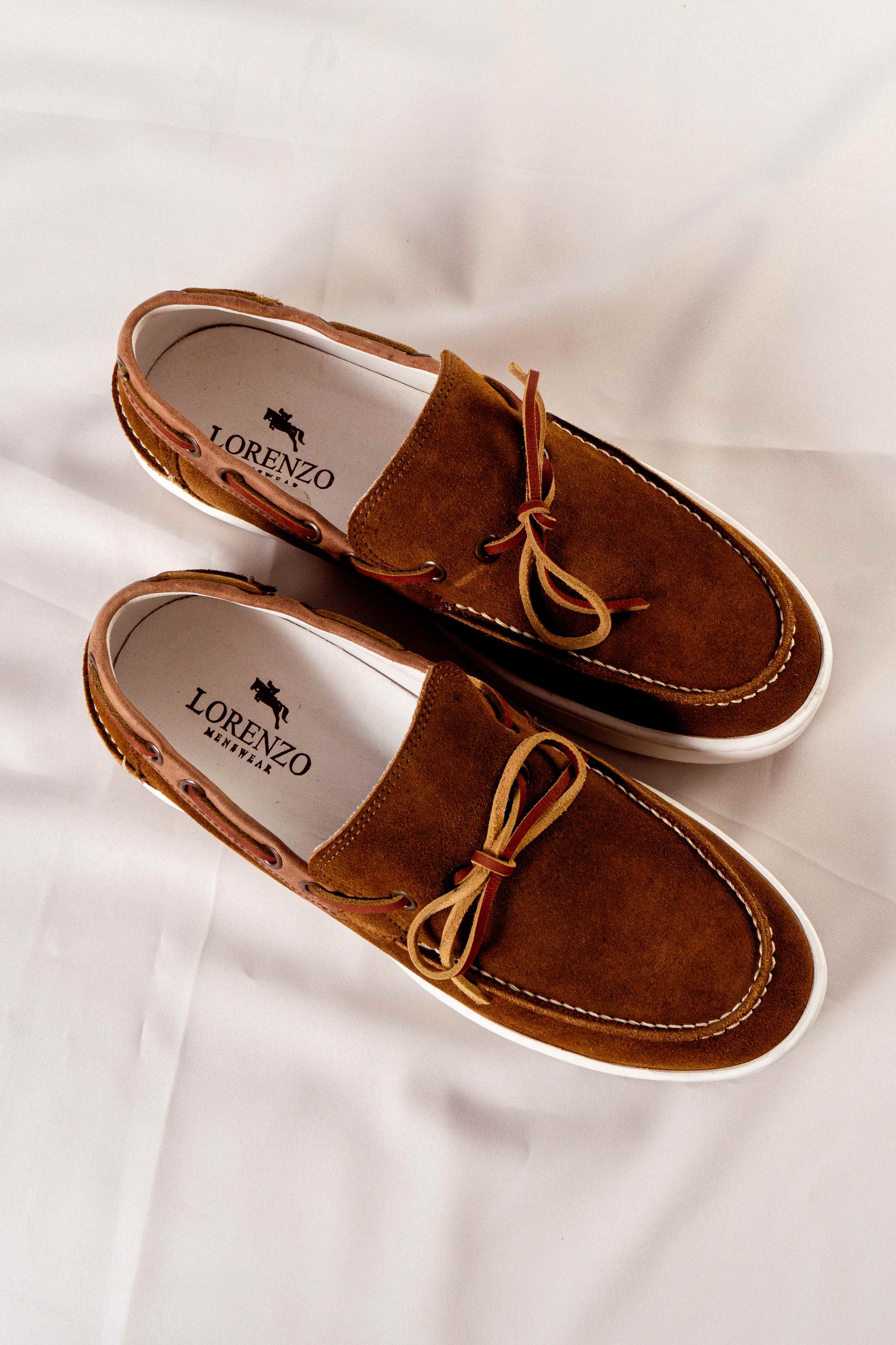 3117 - Sapato Masculino Camurça Tabaco/Fossil Capuccino