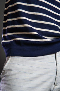 POLO TRICOT LISTRADO NAVY