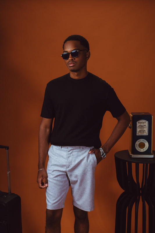 T-SHIRT TRICOT SUMMER MC COR PRETO