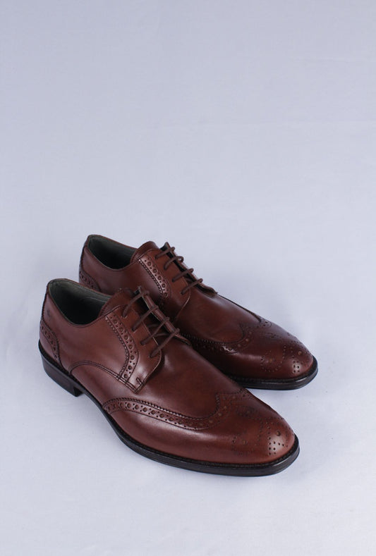 3150 - Sapato Masculino Napa Romana Conhaque Derby brogue