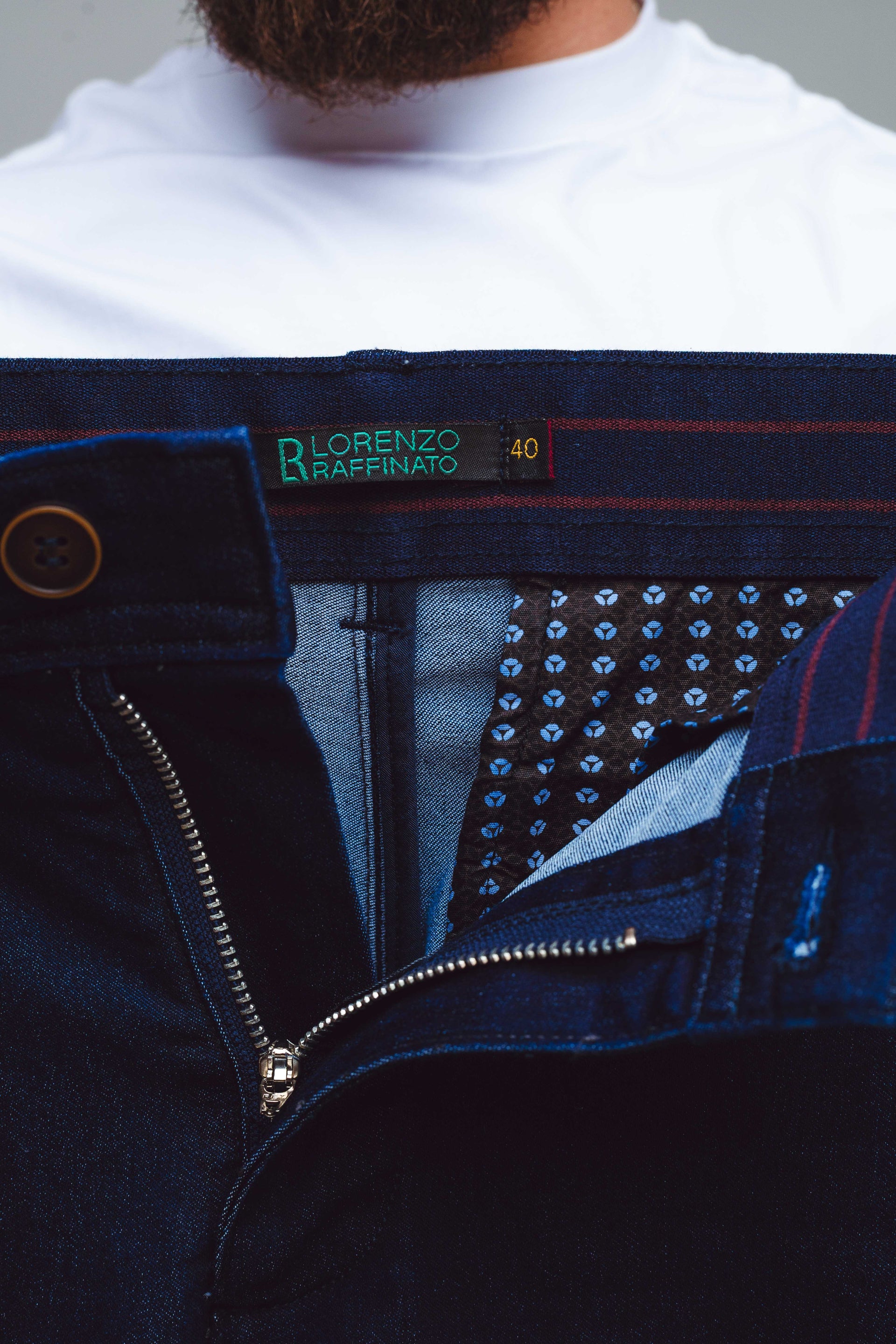 CALÇA CHINO COM ELASTICO NO COS