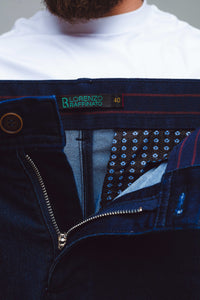 CALÇA CHINO COM ELASTICO NO COS