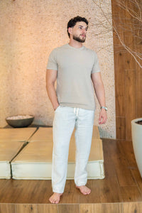 T-SHIRT TEXTURIZADA COR BEGE